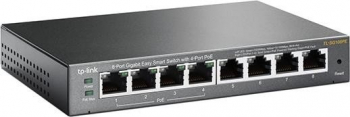 TP-Link TL-SG100 Desktop Gigabit Easy Smart Switch/ 8x RJ-45/55W PoE/64W PoE+/verschiedene Revisione