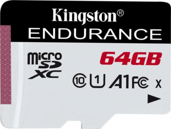 Kingston High Endurance R95/W30 microSDXC 64GB, UHS-I U1, A1, Class 10 (SDCE/64GB)