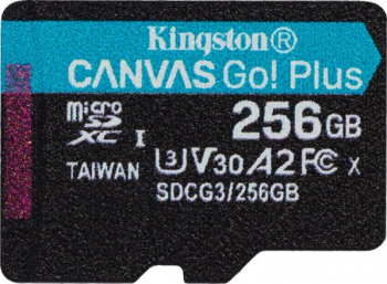 Kingston Canvas Go! Plus R170/W90 microSDXC 256GB, UHS-I U3, A2, Class 10 (SDCG3/256GBSP)