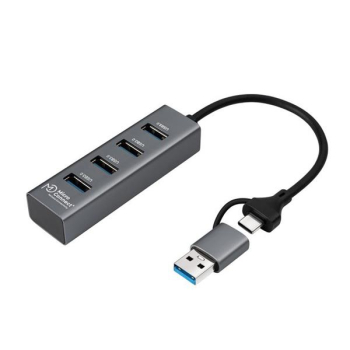 MicroConnect USB 3.0 Hub/4-Port/USB-C+A Connector/max. 5Gbps/0,15m