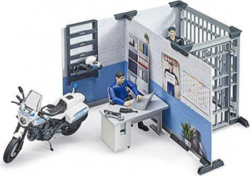 bruder-bworld Polizeistation mit Polizeimotorrad