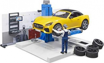 bruder-bworld PKW-Werkstatt, Kulisse