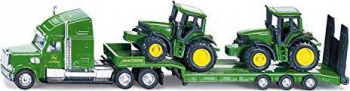 SIKU-FARMER Tieflader mit John Deere Traktoren