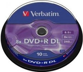 Verbatim DVD+R 8.5GB DL (Spindel), 10er