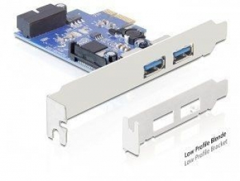 DeLock USB 3.0 PCIe Card, 1 intern/2 extern Port