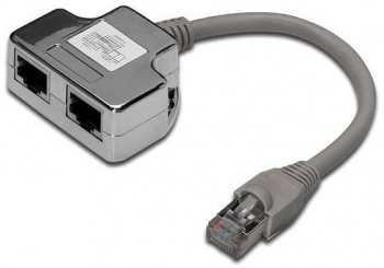 Digitus Netzwerkkabel Adapter, 2x RJ45->1x RJ45
