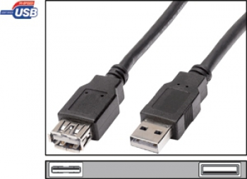 USB 2.0 Verlängerung  (A-A) (M-W), 1,80m