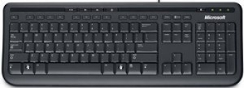 Microsoft Wired Keyboard 600 schwarz, USB, DE