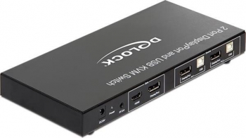 DeLOCK 2-Port DisplayPort KVM Switch/USB/Audio