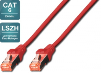Patchkabel CAT6 1:1 S/FTP-AWG27/7-LSOH, rot, 0.5m
