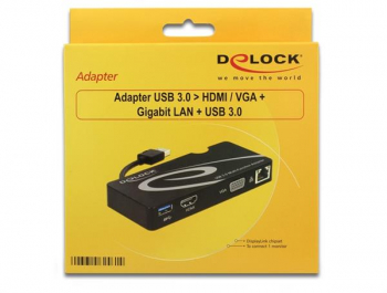 DeLock 62461 Adapter USB 3.0 auf HDMI/VGA/Gigabit LAN