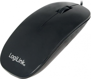 LogiLink Optical flat Mouse schwarz, USB
