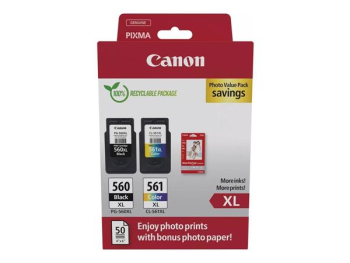 Canon PG-560XL+CL-561XL (schwarz+dreifarbig) Photo Value Pack/Tinte