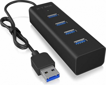RaidSonic Icy Box IB-HUB1409-U3 USB-Hub, 4x USB-A 3.0, USB-A 3.0