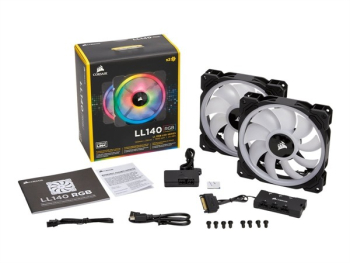 Preview: Corsair LL Series LL140 RGB/140mm/2er/LED-Steuer