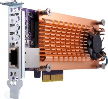 QNAP QM2-2S10G1TA Expansion Card, 1x RJ-45 (10GBase-T), 2x M.2 PCIe, PCIe 2.0 x4