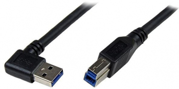 USB 3.0 Kabel (A-B), rechts gewinkelt/gerade, schwarz, 1.0m