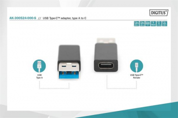 digitus Adapter USB-A (M) auf USB-C (F)