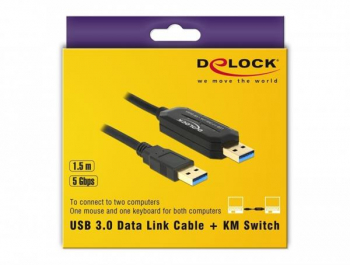 Delock Data Link Kabel + KM Switch USB 3.0 zu USB 3.0/1.50m
