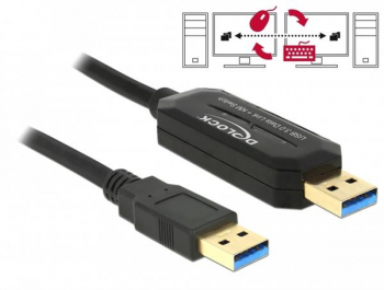 Delock Data Link Kabel + KM Switch USB 3.0 zu USB 3.0/1.50m