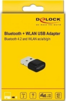 DeLOCK 2.4GHz/5GHz WLAN, Bluetooth 4.2, USB-A 2.0