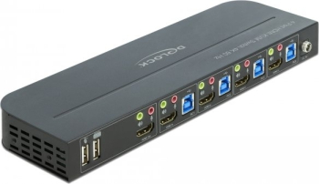 Preview: DeLOCK 4-Port HDMI 4K@60Hz KVM Switch/USB/Audio