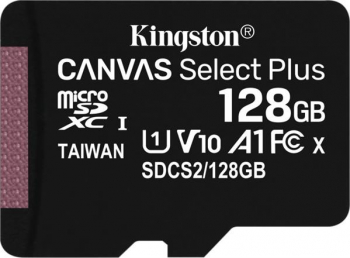 Kingston Canvas Select Plus R100 microSDXC 128GB, UHS-I U1, A1, Class 10 (SDCS2/128GBSP)
