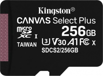 Kingston Canvas Select Plus R100/W85 microSDXC 256GB, UHS-I U3, A1, Class 10 (SDCS2/256GBSP)