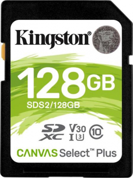 Kingston Canvas Select Plus R100/W85 SDXC 128GB, UHS-I U3, Class 10 (SDS2/128GB)