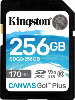 Kingston Canvas Go! Plus R170/W90 SDXC 256GB, UHS-I U3, Class 10 (SDG3/256GB)