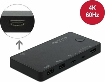 DeLOCK 2-fach HDMI/USB-C KVM-Switch/USB