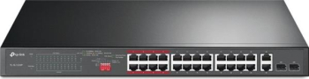 TP-Link TL-SL1200 Rackmount Switch/24x RJ-45/2x RJ-45/SFP/250W PoE+