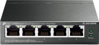 TP-Link TL-SG100 Desktop Gigabit Smart Switch/ 5x RJ-45/65W PoE+