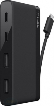 Belkin Mini USB-Hub, 2x USB-A 3.0, 2x USB-C 3.0