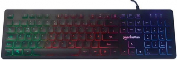 Manhattan Ultraflache Gaming-Tastatur mit Kabel/LEDs RGB/USB/DE