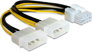 Delock 2x4-Pin Molex zu 8-Pin PCIe Adapter/15cm