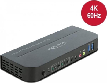 DeLOCK 2-Port HDMI 4K@60Hz KVM Switch/USB/Audio