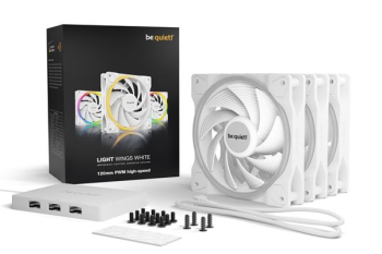 be quiet! LIGHT WINGS White/120mm/PWM/3er-Pack/RGB/high speed