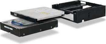 Preview: Icy Dock FLEX-FIT Duo MB343SPO/5 1/4" Einbaurahmen (inkl. 3.5" und Slim-LW)