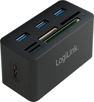 LogiLink Multi-Slot-Cardreader mit USB 3.0 Hub/USB 3.0 Micro-B