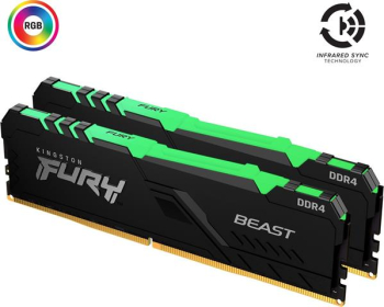 Kingston FURY Beast RGB 32GB/DDR4-3600MHz/Kit/2x32/CL18-22-22