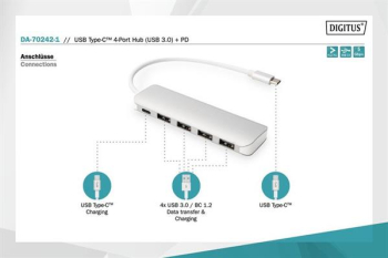 Digitus USB-Hub/4xUSB-A 3.0/1xUSB-C 3.0/USB-C Kabel