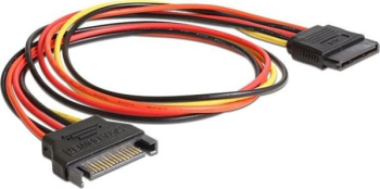 DeLOCK SATA-Stromadapter 15-Pin SATA Stecker auf 15-Pin SATA Buchse/50cm