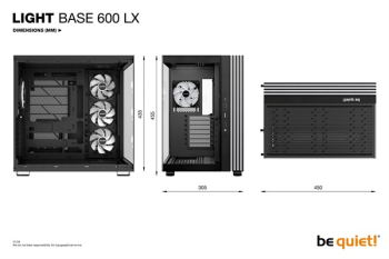 Preview: be quiet! Light Base 600 LX Black/Glasfenster/RGB/4x 120mm RGB Lüfter