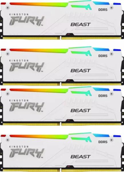 Kingston FURY Beast RGB weiß/Kit 128GB/DDR5-5200/CL40-40-40/on-die ECC