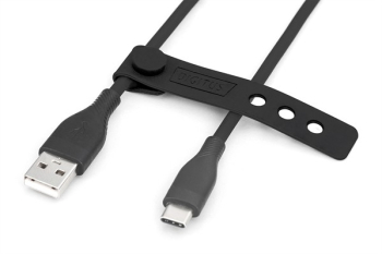 Digitus USB-Kabel USB 2.0 USB-A - USB-C Stecker/2.00 m Schwarz (matt) Flexibel