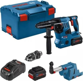 Bosch Professional GBH 18V-28 CF Akku-Bohr-/Meißelhammer inkl. L-Boxx + 2 Akkus 8.0Ah + Absaugeinhei