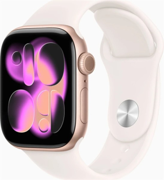 Apple Watch Series 11 42mm Aluminium rosegold mit Sportarmband M/L blassrosa