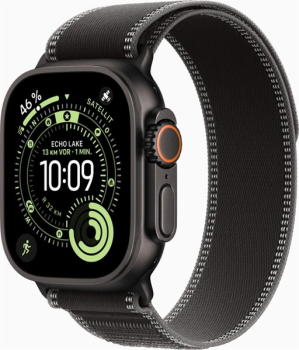 Apple Watch Ultra 3 schwarz mit Trail Loop M/L schwarz/kohlegrau