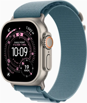 Apple Watch Ultra 3 natur mit Alpine Loop Small hellblau